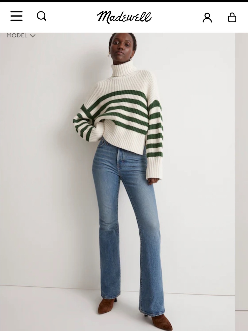 Madewell Wide Rib Turtleneck Sweater NWT Size Medium retail $98